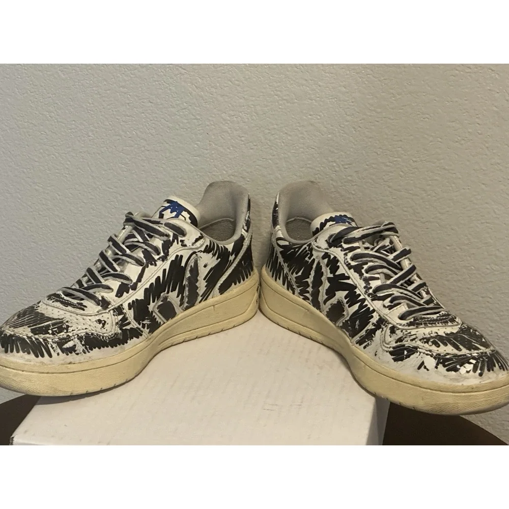 MARNI x VEJA Veja Leather Low Cut Scribble Sneakers‎ Shoes Men's Black 8.5